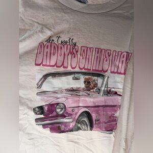 "Daddy's On His Way" Pink Graphic Women’s Tee